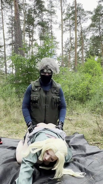 Must-see moment from "Forbidden Shinobi Pleasure: Kakashi & Tsunade in Authentic Naruto Cosplay!"