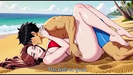 Красивую женщину на пляже соблазнил горячий мужик