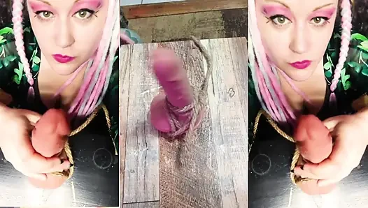Tied up Cock and Balls JOI with Ball Punching