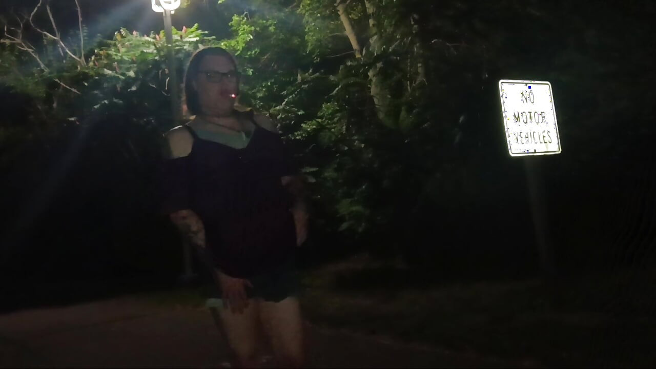 Milf crossdresser out and about