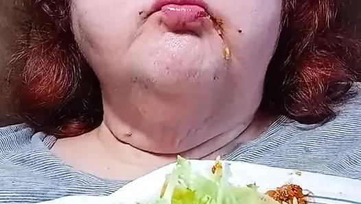 Ich habe ein großes essen, selbstgedrehtes taco-abendessen