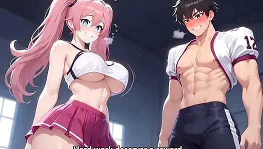 After big game sexy college cheerleader give fucking reward to captain animation