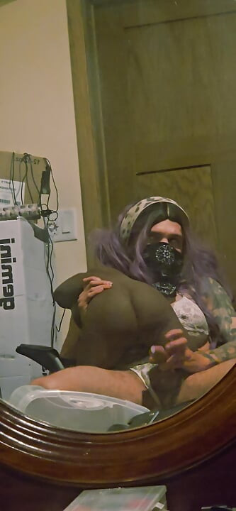 Purple-Haired Sissy Slut in Lace - Tgirl Creampie & Cum Play
