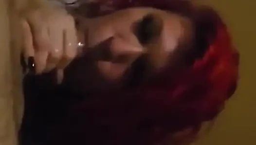 Chubby MILF Sucks a Fat Cock and Drools All Over It