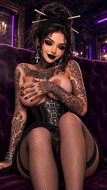AI generated smoking goth returns by popular demand smoking fetish joi pov dirty talk tits bouncing strip tease anime tattoos