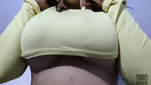 Busty MILF shows off her big ass, big pussy and tits to her 70-year-old stepfather with the intention that he will fuck her.