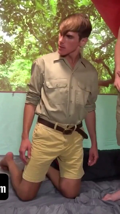 Boys At Camp - Scout Master Joshua Kelly Sucks And Swallows His Two Twink Student's Huge Load Of Cum | Clip 1