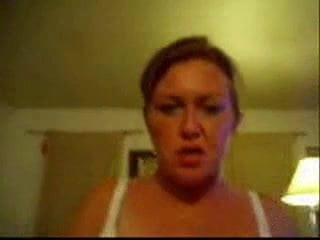 Red haired Mother cums with dildo