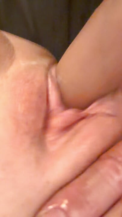 hand held close up of wet perfect pussy