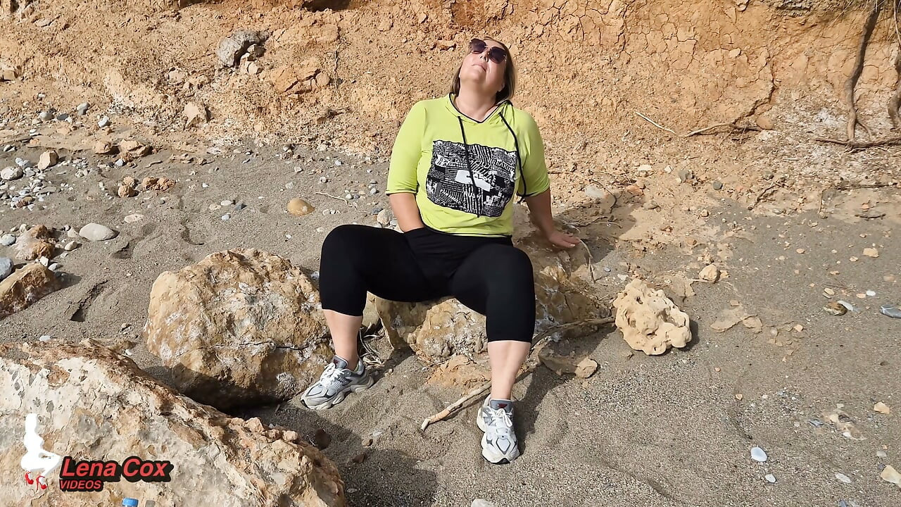 Horny Wife Masturbates on the Beach