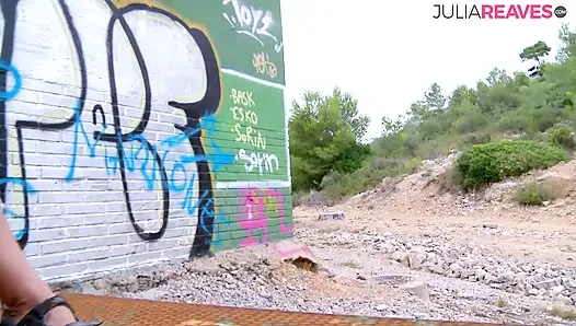 Bitch gets chocked while getting fucked in outdoor