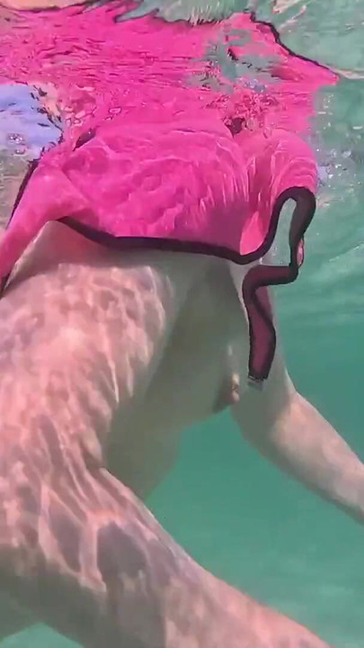 Amateur long legs perfect body girl's relaxing underwater swimming ASMR POV | Clip 1