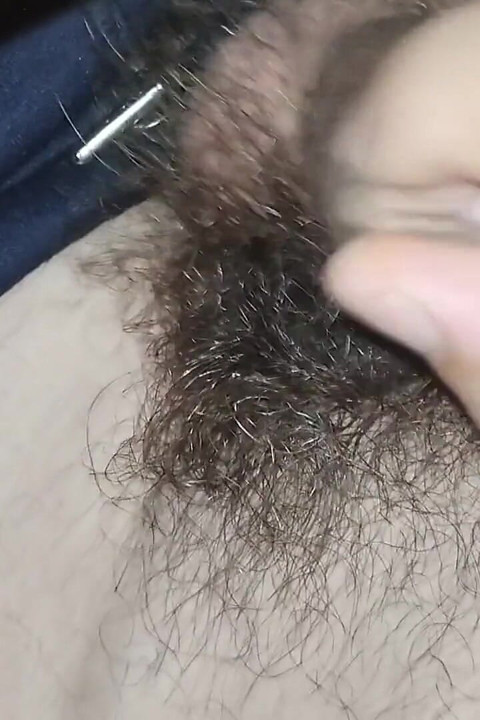 Masturbation with hairy cock