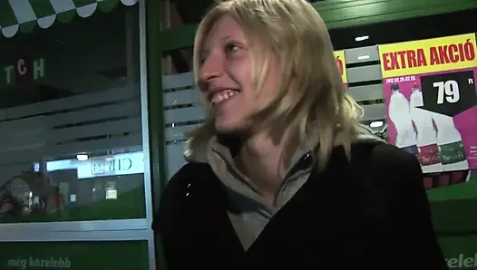 Blonde chick gets banged in her both holes