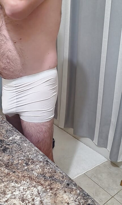 Beary Caught having a Shave, Stroke & Hot Shower