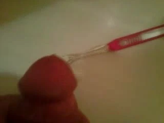 cumming on wife's toothbrush