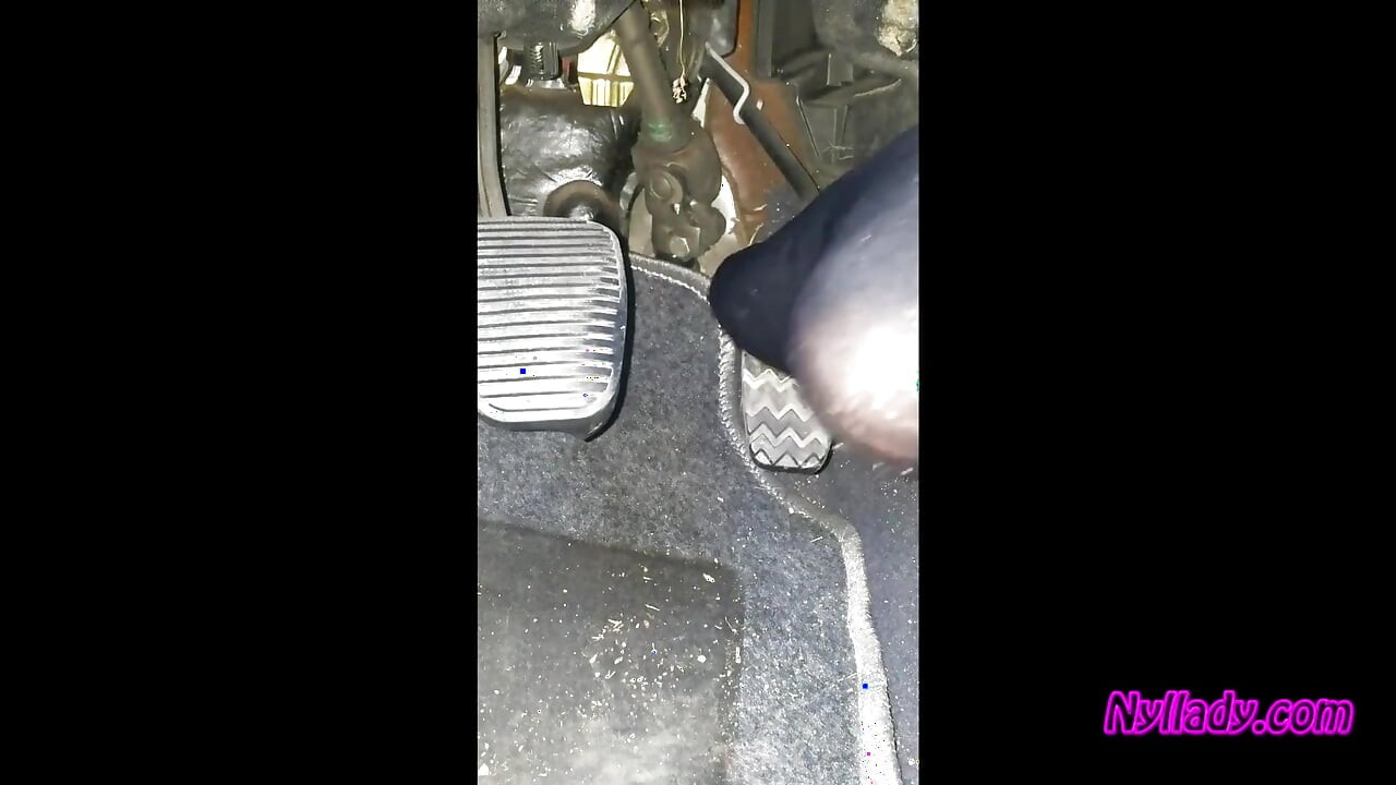 Nyllady Driving and Revving Her Bravo in High-heeled Boots and Black Ballet Flats