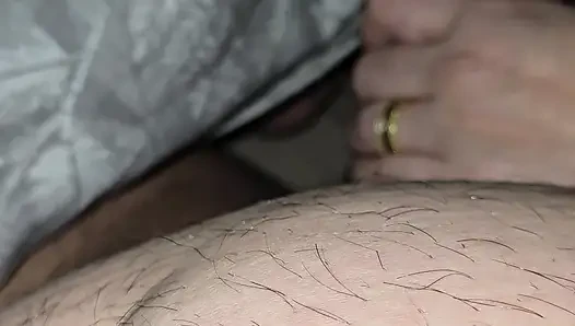 Step mom in hotel room handjob step son dick after Baseball game