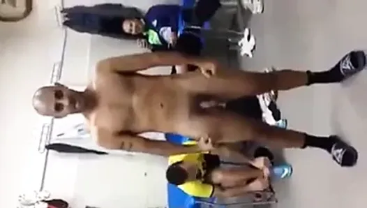Israeli football player naked in loockeroom