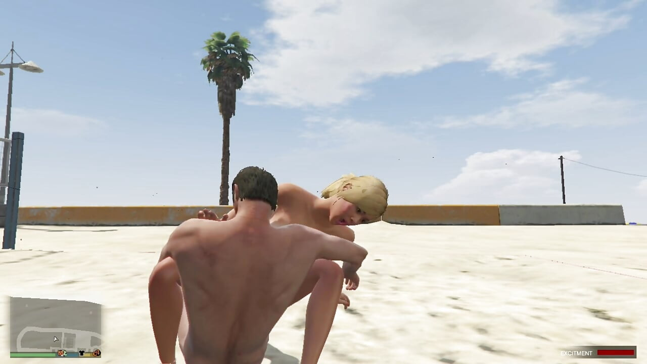 Sugar Daddy Trevor and Sugar Baby Tracey have sex in beach volleyball court