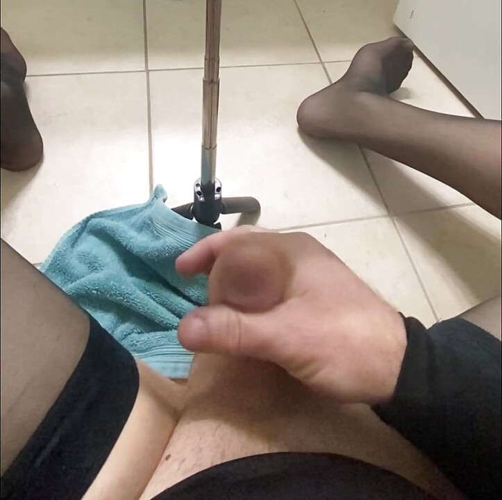 Part 2 Crossdresser Jerk Off and CUM compilation sissy in lingerie thigh high stockings and heels shoots cum from her big co