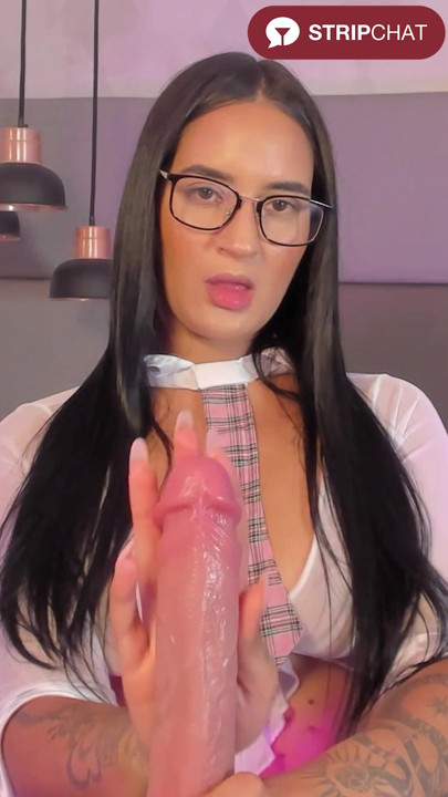 Glasses Babe Gives Full Handjob Attention to the Dildo - Emily_luve