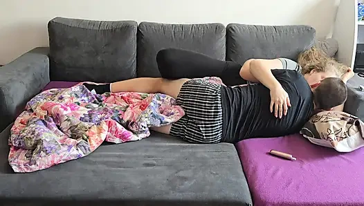 Horny Husband Fucks his Chubby Wife – watching TV turns into Hot Couple Sex