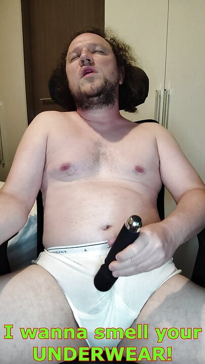 Verbal tease and cum in white Jockey Y-front full rise briefs