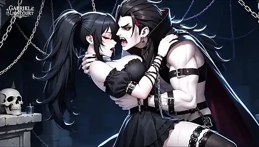 Goth Girl Bound by Vampire Lord - BDSM Monster Hentai
