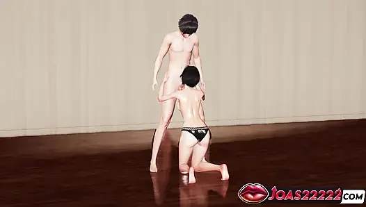 3D Hentai: Gym Girl Youna Handjob, Sloppy Blowjob, Intense Titfuck and Deepthroat Cumshot