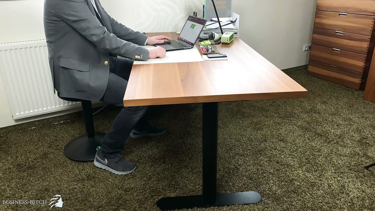 Boss uses sexy secretary and fills all her holes
