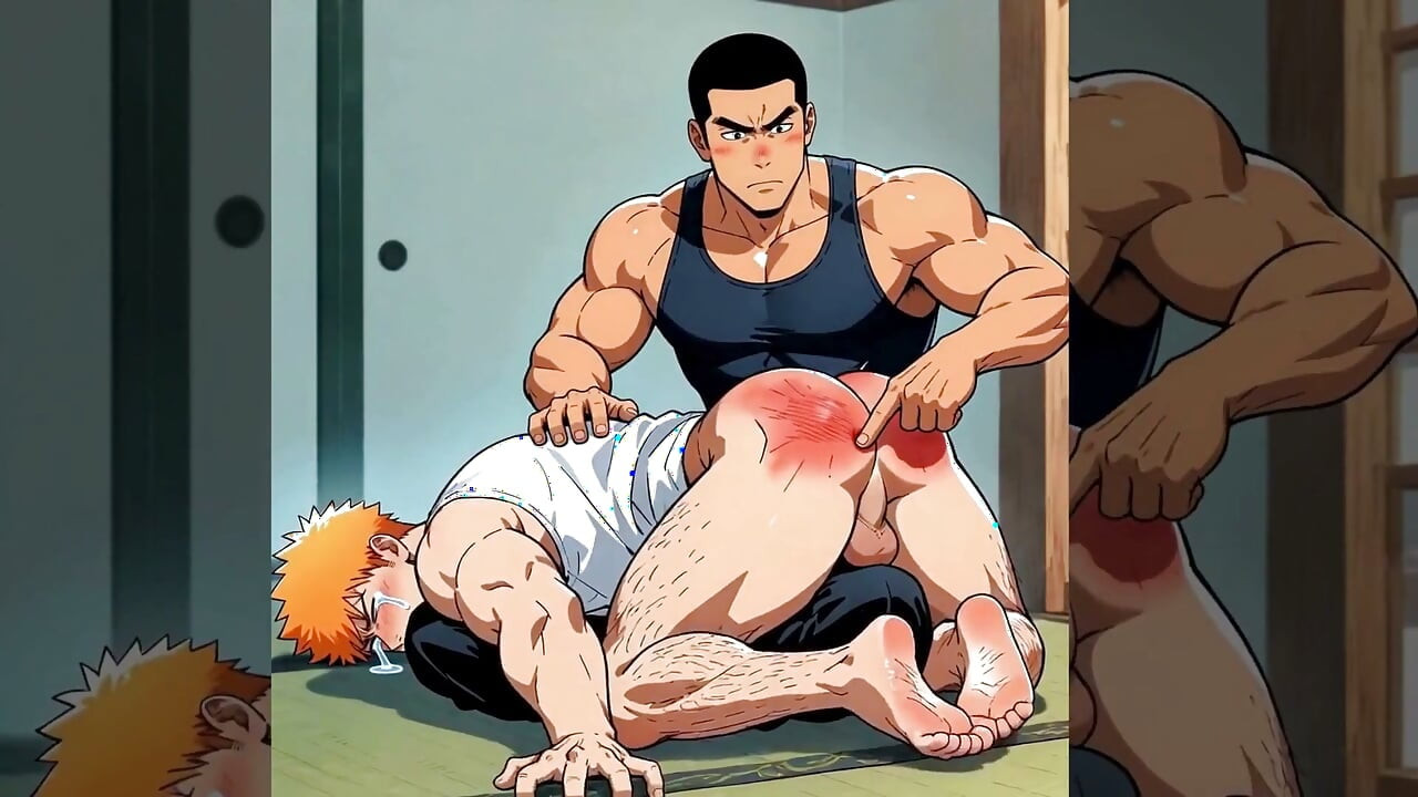 Spanking Session for Round Male Buttocks. Yaoi 3D Hentai Animation.