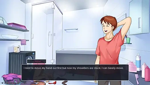 Christie terjebak di mesin cuci- gameplay adegan seks tante plaza christie bagian 1