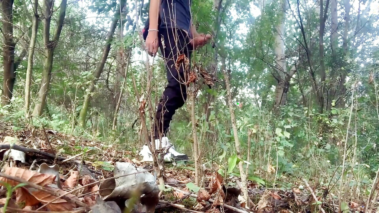 Step on Used Condoms, Bottles, Leaves, Branches and Jerk off - Crush Things and Cum