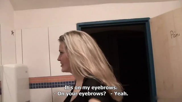 Blonde MILF fucks in public place