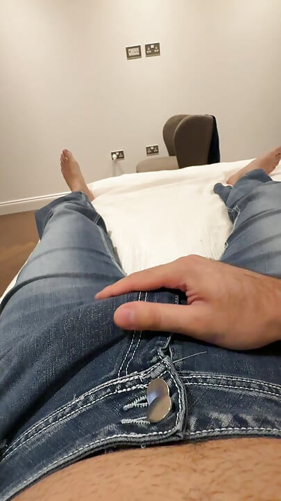 POV Solo Masturbation in Blue Jeans - cumming in fleshlight