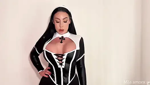 Anal Hook and Fuck for Nun Mila Amora