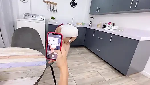 I FUCK MY STEPMOM'S FRIEND IN THE KITCHEN I MAKE HER HAVE AN ORGASM WITH MY HUGE COCK