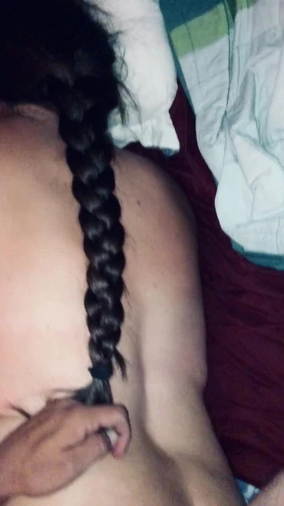 Bbw wife brunette hair braid big ass ponytail