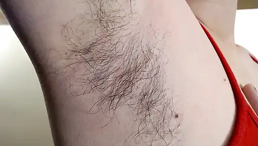 Uzun koyu kıllı koltuk altı yakın çekim