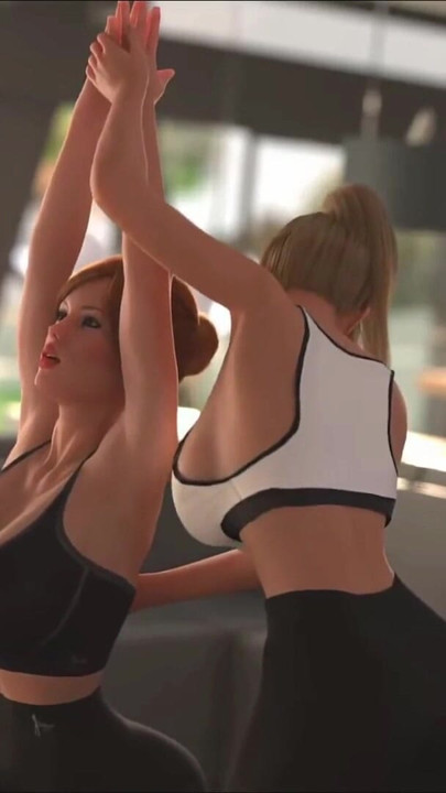 Big Ass Stepmom Leggins Phant Brokes While She Doing Yoga With Stepdaughter Infront Her Stepson | Clip 1