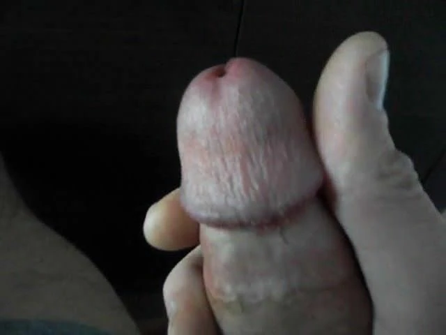 teasing my cock head + precum