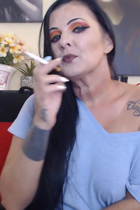 Intimate smoking in bed