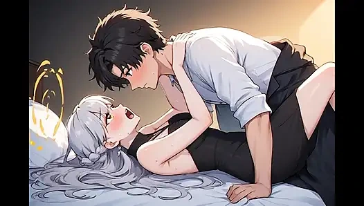 3D Cartoon auf nahaufnahme küssen Animation, AI Generierter Cartoon-Inhalt, unzensiertes video von 18-jährigem Anime-mädchen