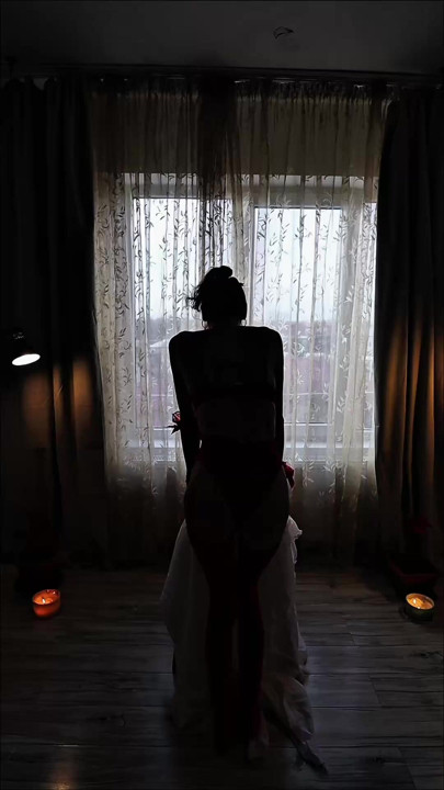 Sensual Trans Girl Showing Her Art Dance. Skinny beautiful dominant trans girl