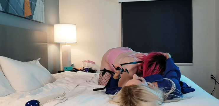 Redhead Trans Woman Deepthroats Very Sexy Blonde Sissy Cock