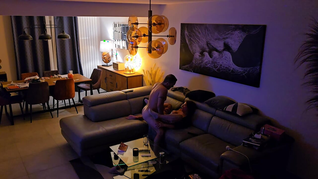 Caught in the living room when he came home from work