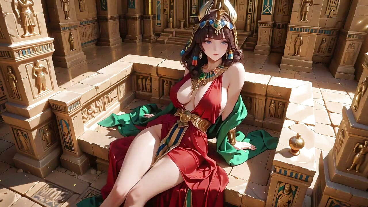 The Red & Green Goddess Lounges on Her Golden Throne, Sun-drenched Bedroom Vibes, a Bareback Glance That Melts Your Mind