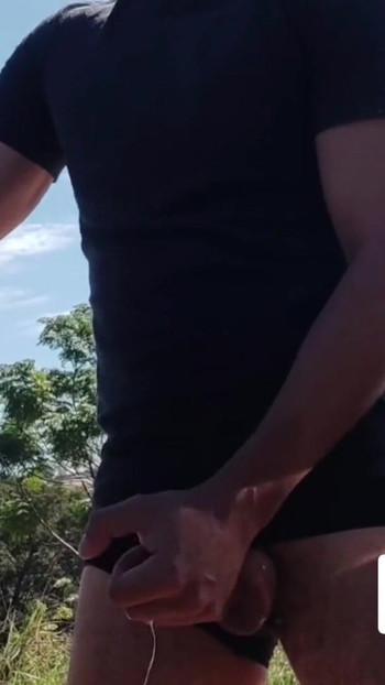 Emotional moment from "Masturbating outdoors at risk of getting caught"