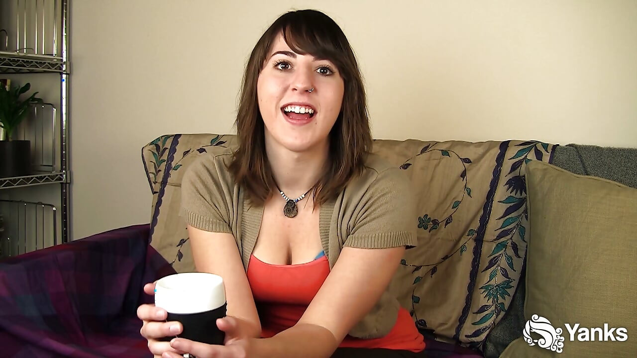 Vibrating Hairy Wet Pussy on the Sofa with Cutie Amber B